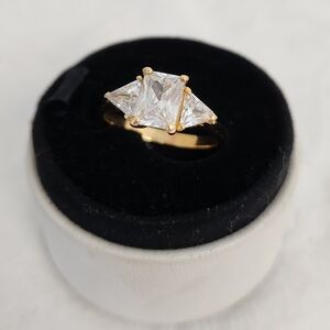 3 Stone Gold Engagement Ring
